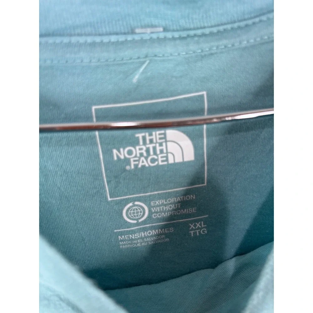 The North Face Mens XXL Blue Graphic T-Shirt Box Logo Short Sleeve Tee